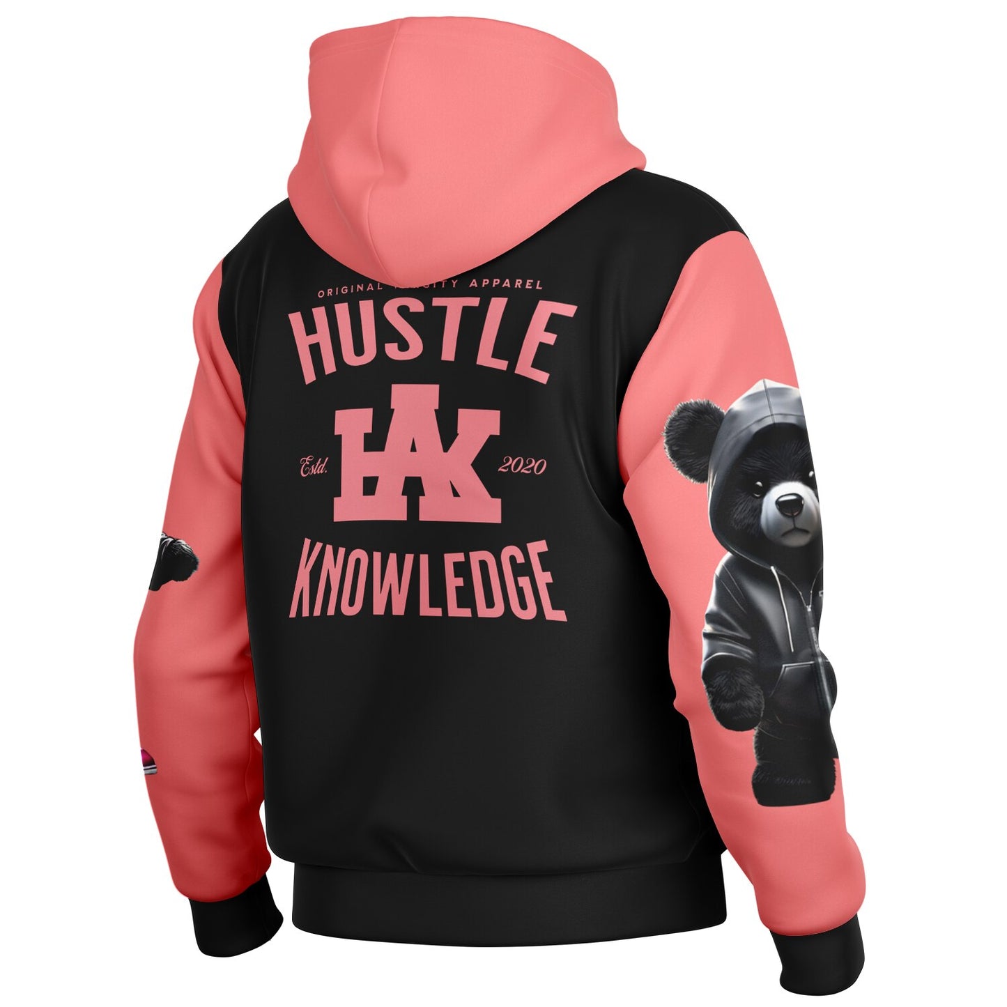 WOMANS Heavyweight Hooded Baseball Jacket - AOP