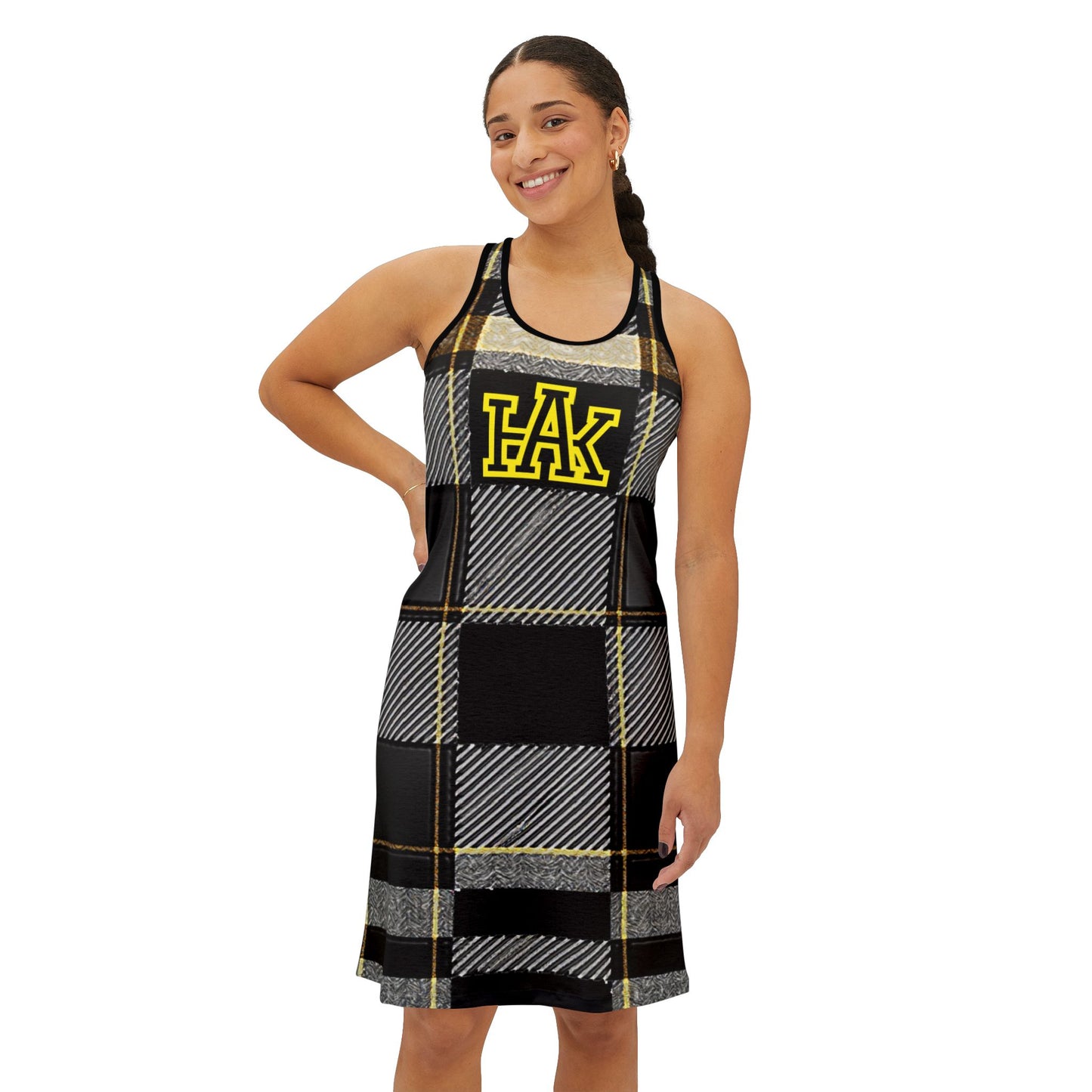 Stylish Plaid Women Racerback Dress - Perfect for Casual Outings & Summer Events