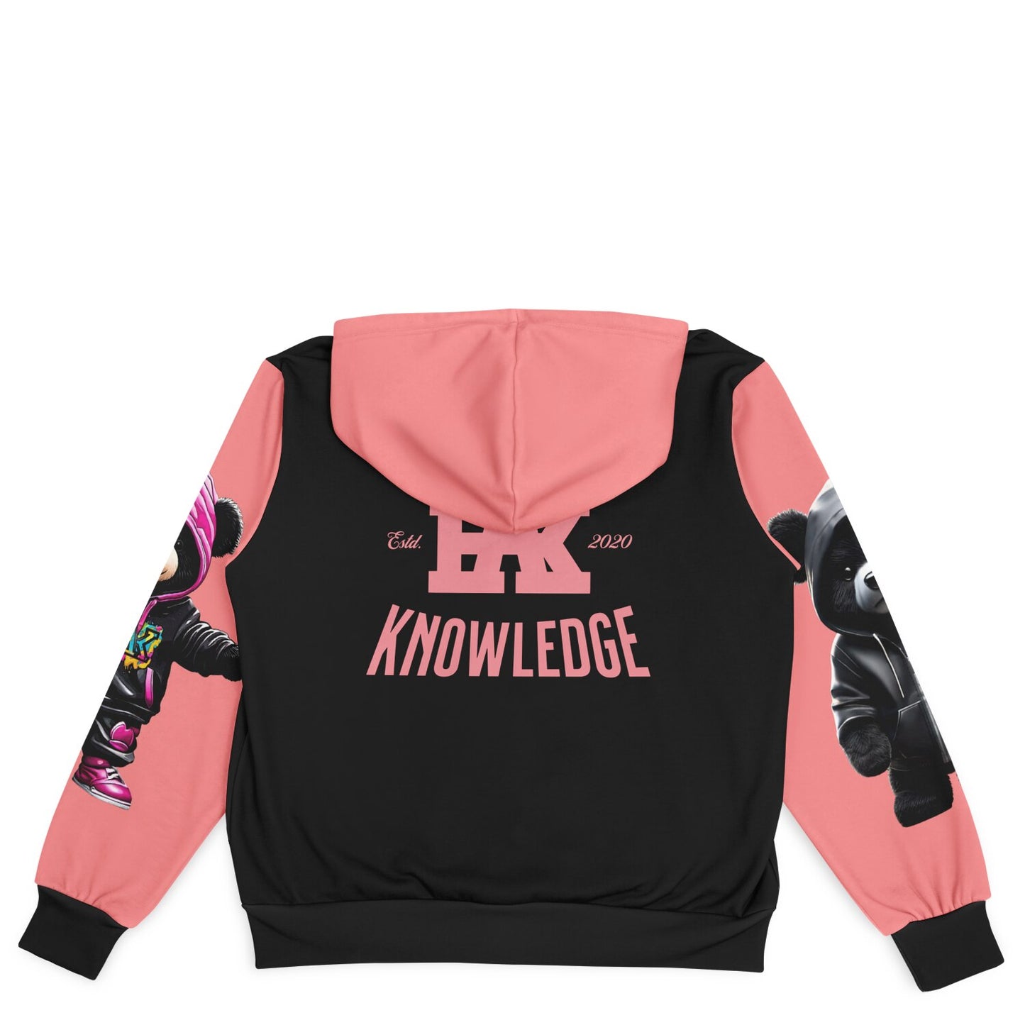 WOMANS Heavyweight Hooded Baseball Jacket - AOP