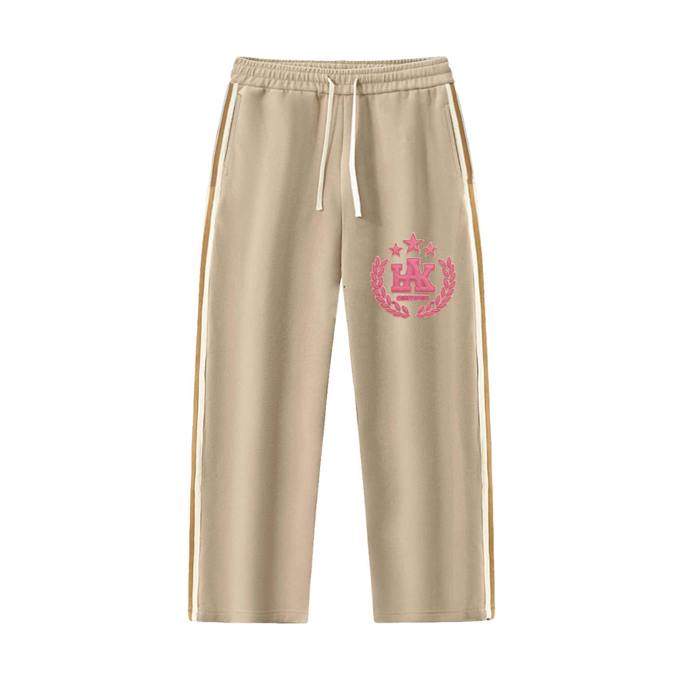 Contrast Side-Stripe Straight-Leg  Pants