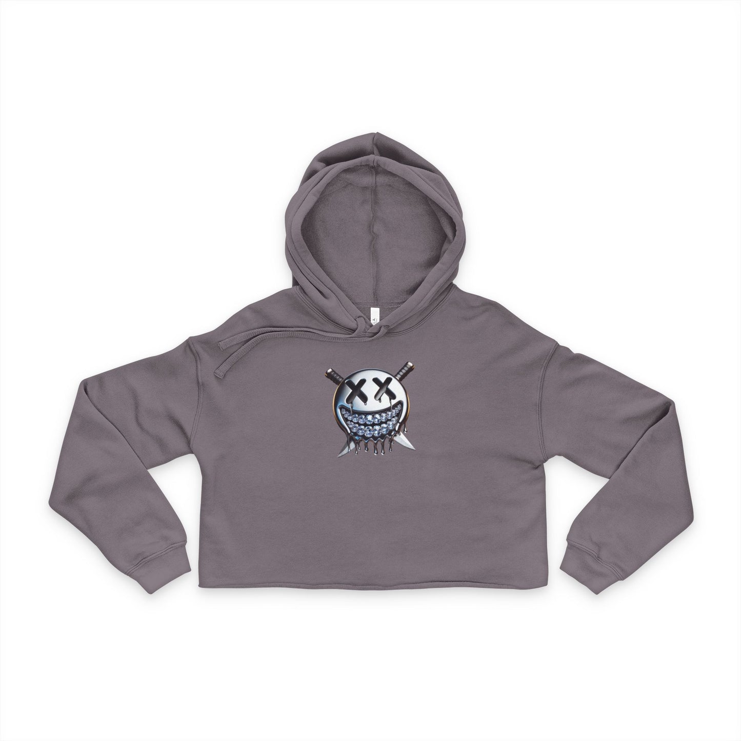 Edgy Women's Cropped Hoodie with Graphic Print - Casual Streetwear, Gift for Her, Trendy Outfit, Fall Fashion, Unique Style