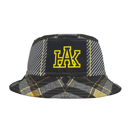Stylish Plaid Bucket Hat with HAK Logo
