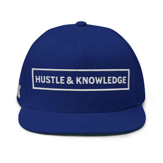 Hustle & Knowledge Embroidered Flat Bill Cap