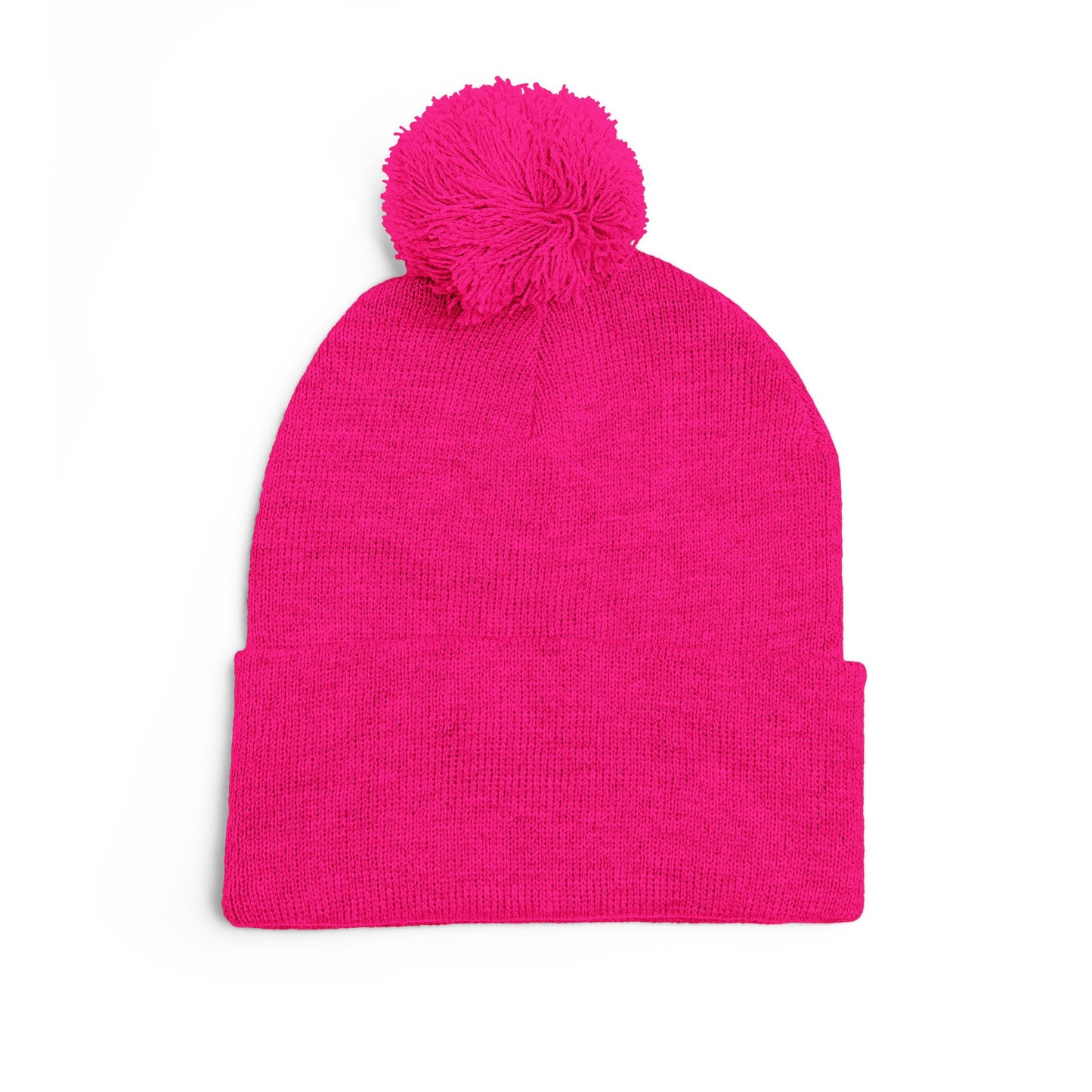 Hustle and Knowledge Pom-Pom Knit Cap