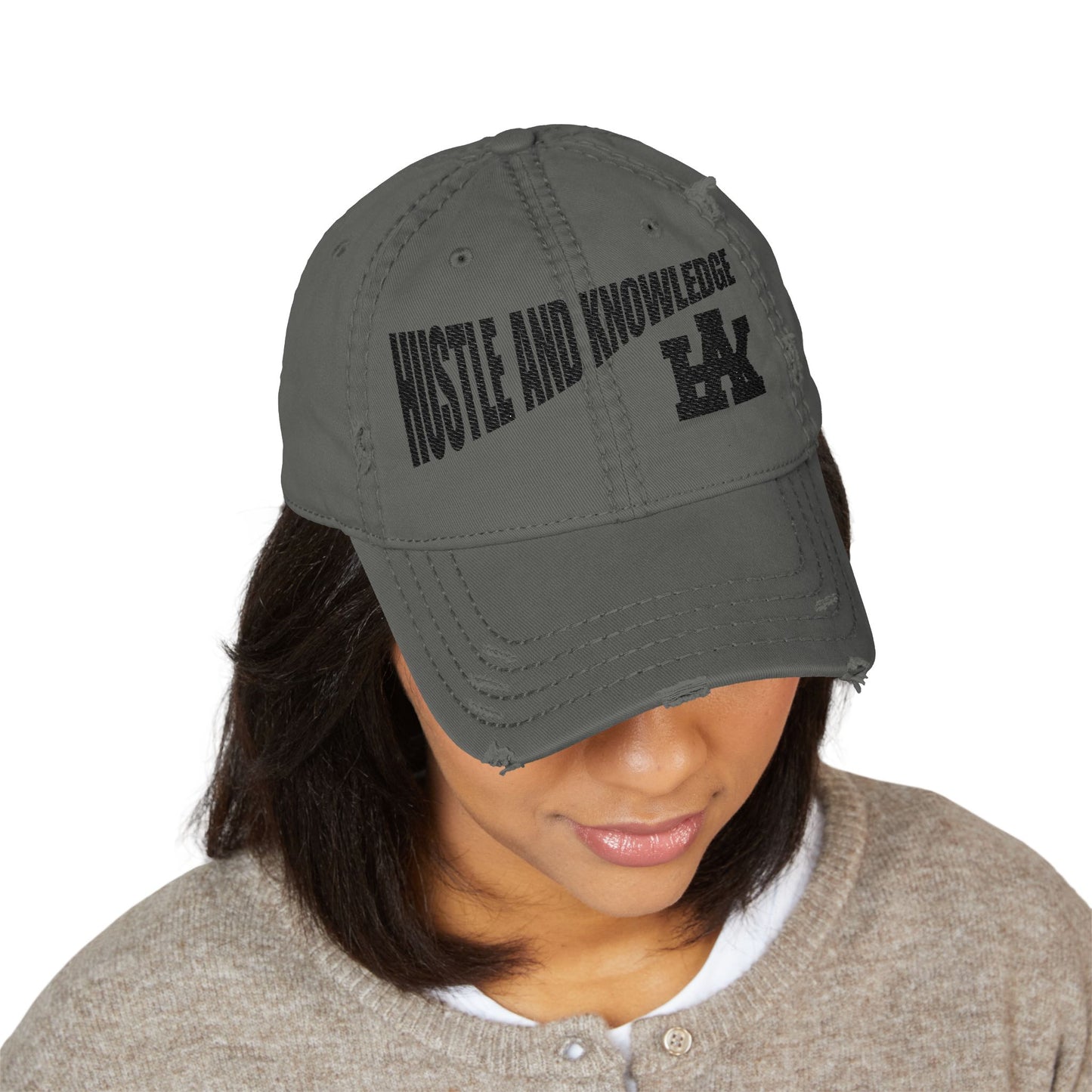 Distressed Dad Hat with Hustle and Knowledge Embroidery | Casual Cap for Dads, Gifts for Father's Day, Trendy Hats, Everyday Wear, [...]