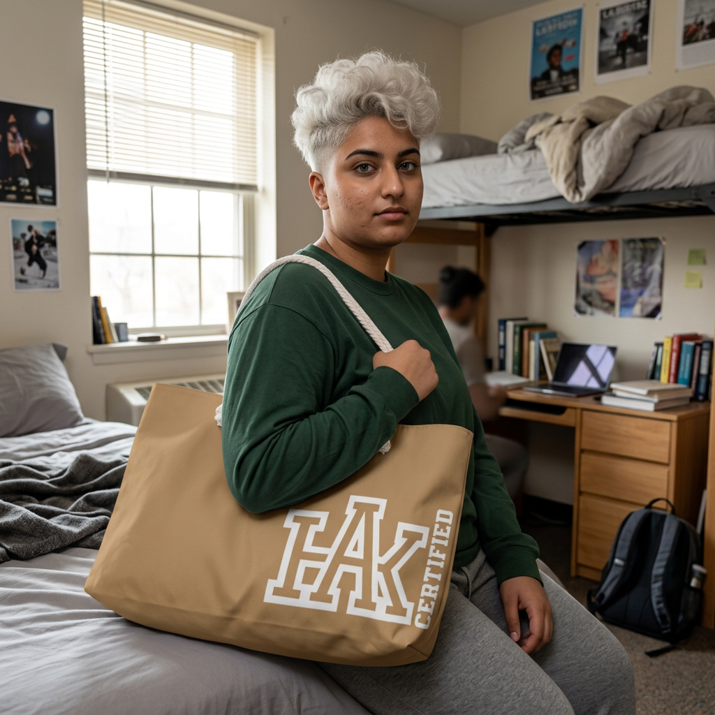 Copy of Hustle & Knowledge Weekender Bag — Black Rope-Handle Travel Tote