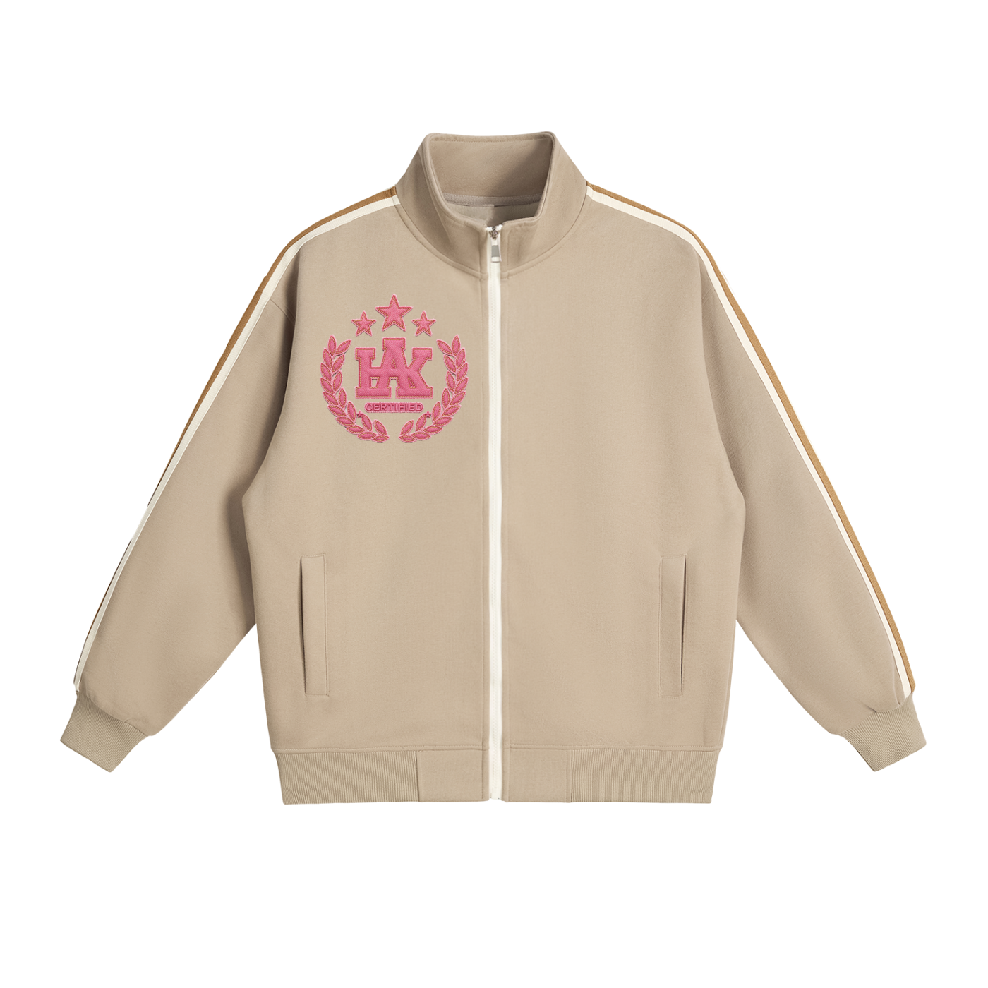 Contrast Side-Stripe Stand Collar  Jacket