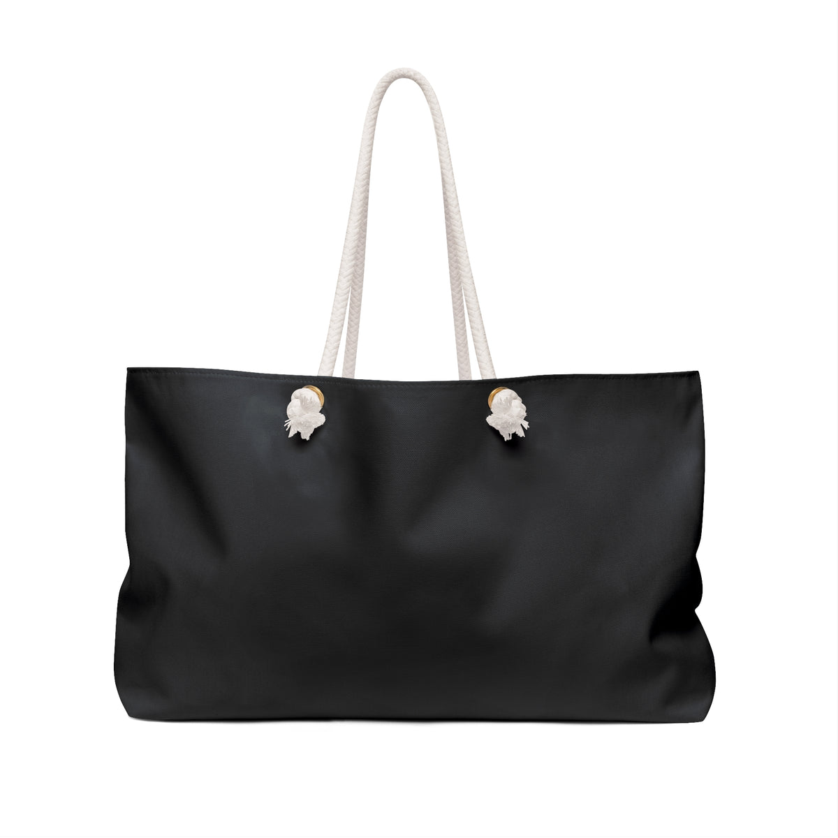 Hustle & Knowledge Weekender Bag — Black Rope-Handle Travel Tote