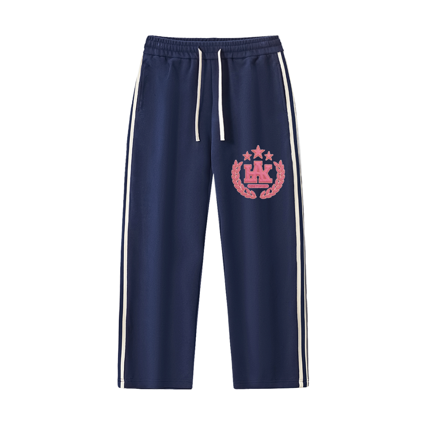 Contrast Side-Stripe Straight-Leg  Pants