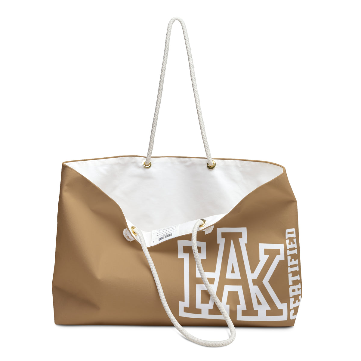 Copy of Hustle & Knowledge Weekender Bag — Black Rope-Handle Travel Tote