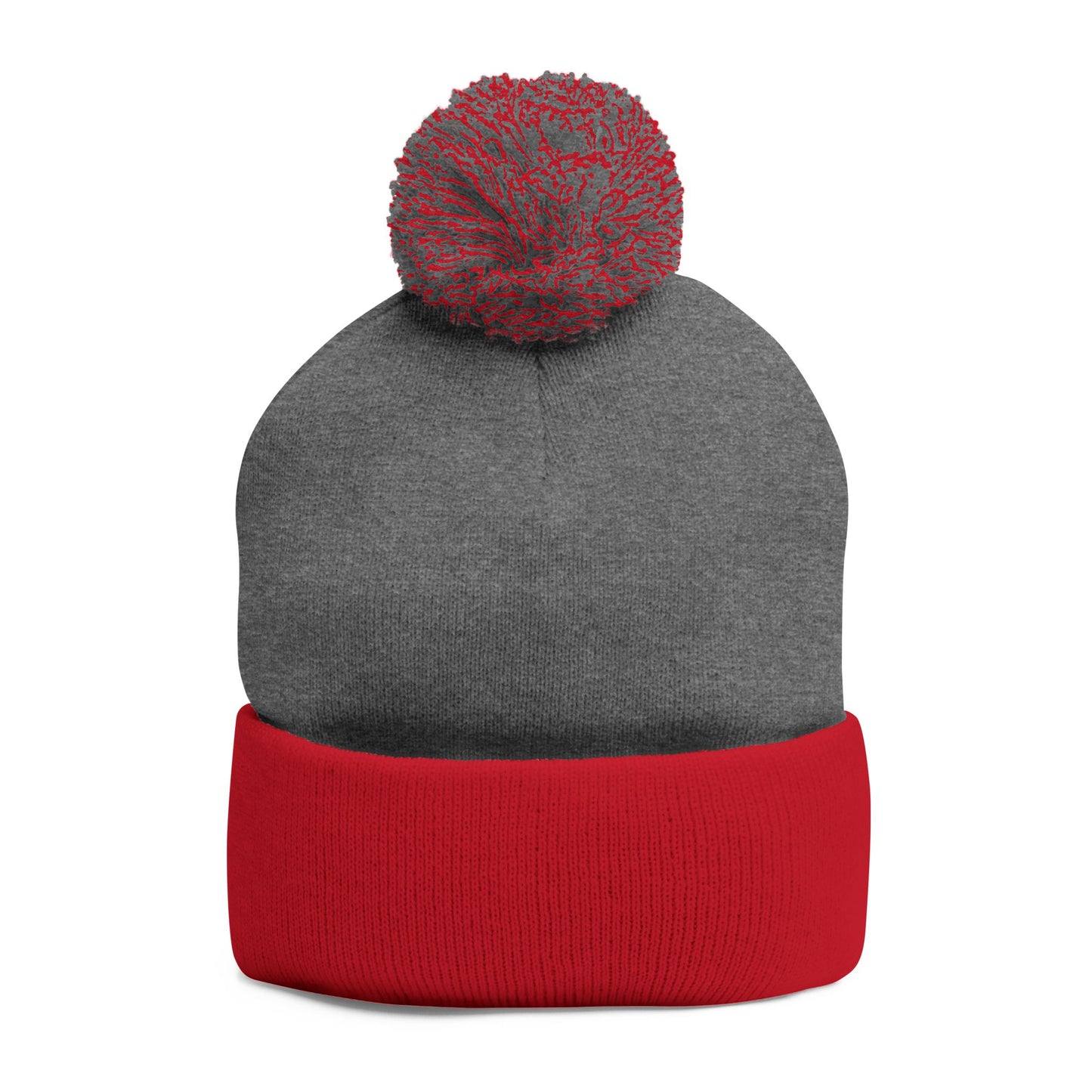 Hustle and Knowledge Pom-Pom Knit Cap