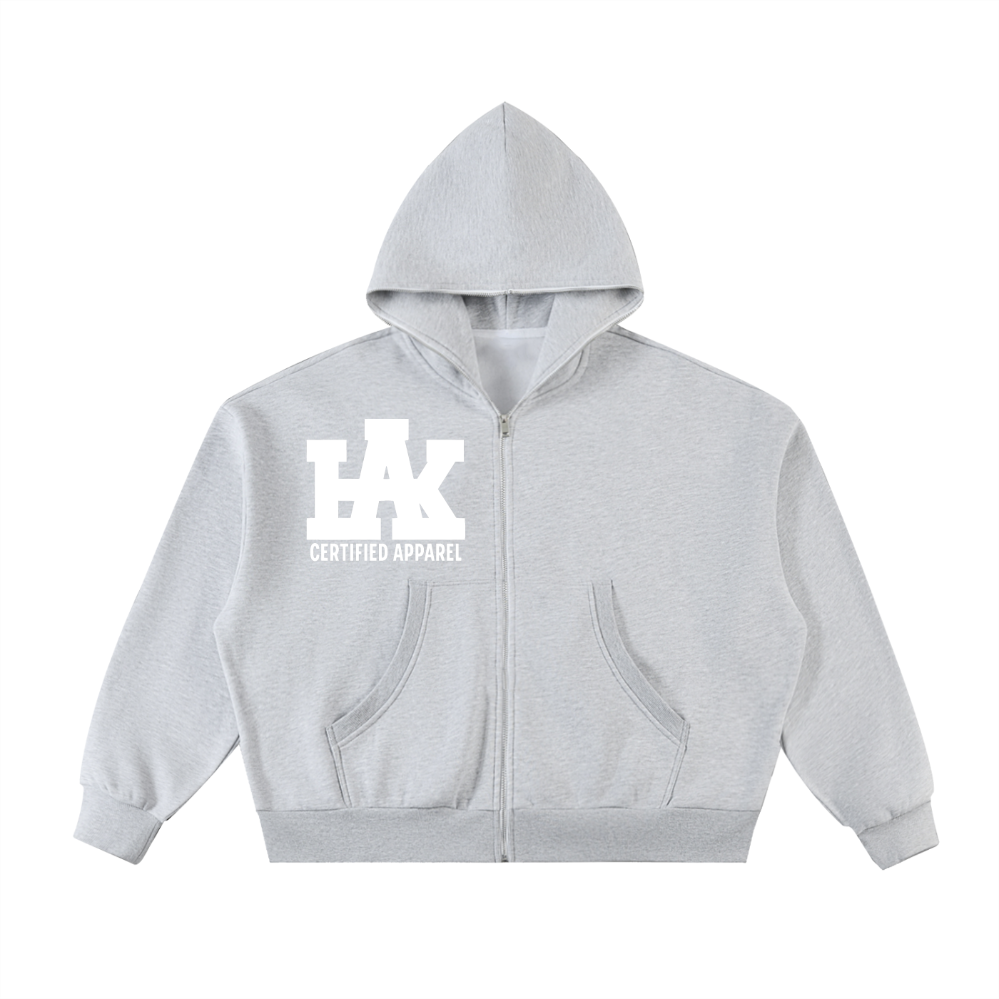 Fleeced Full-Zip Boxy Hoodie
