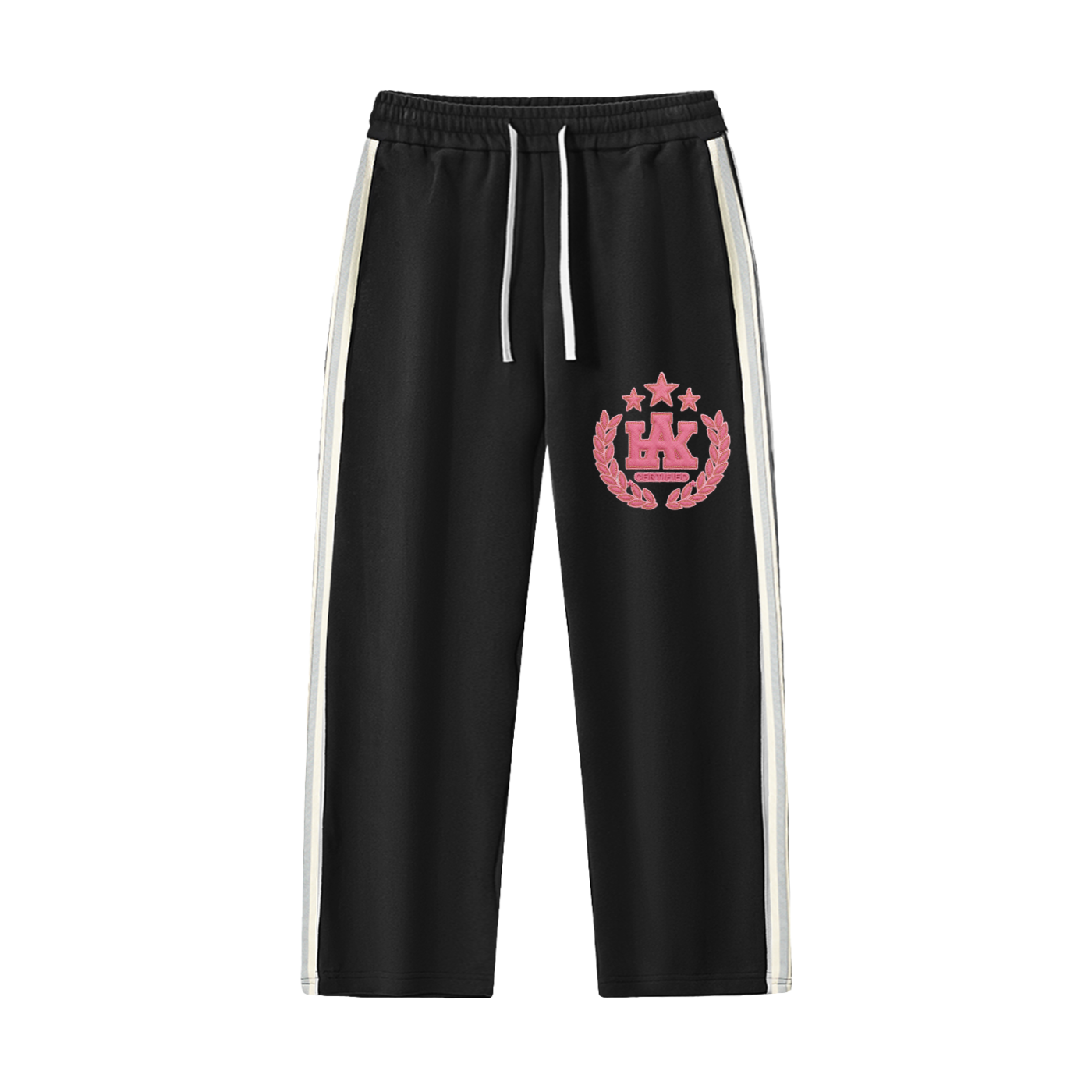 Contrast Side-Stripe Straight-Leg  Pants