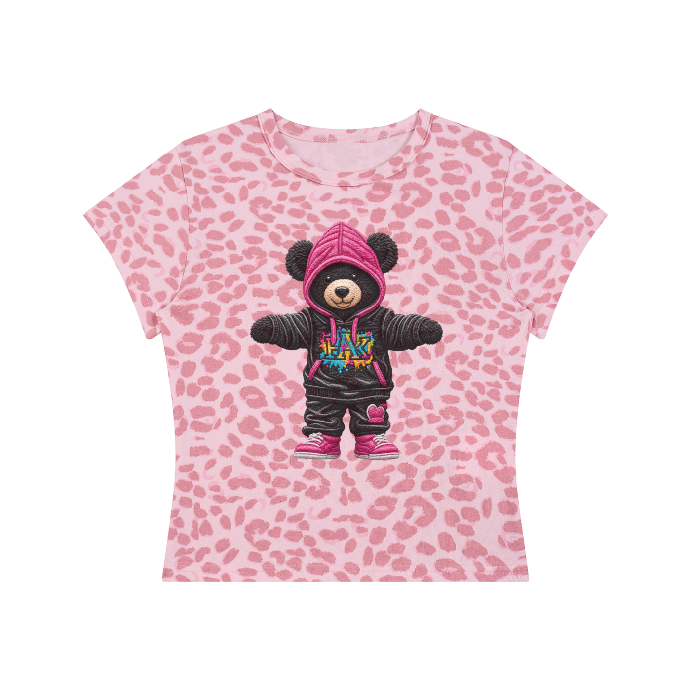 Women’s Leopard Print Crop T-Shirt