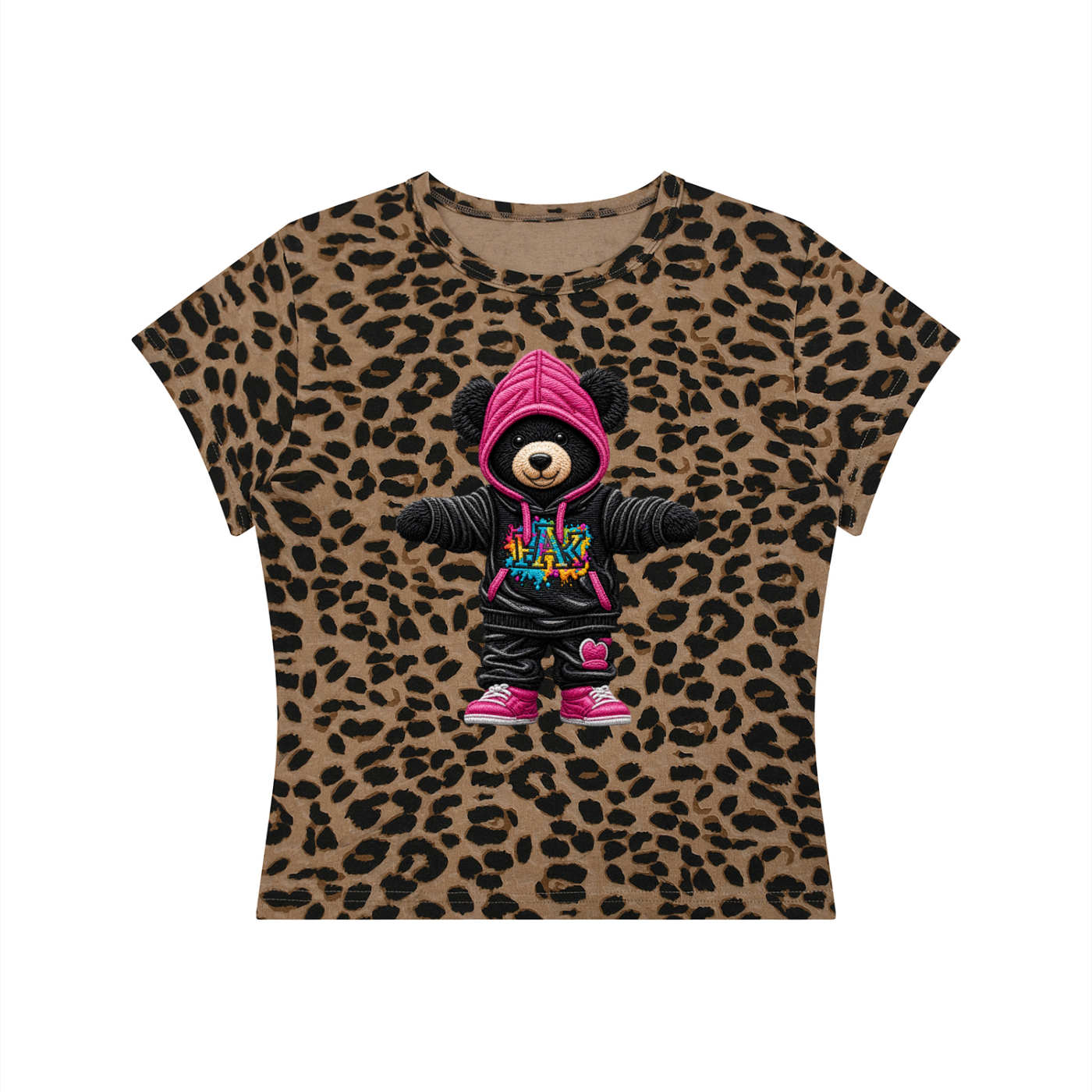 Women’s Leopard Print Crop T-Shirt