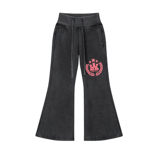 Vintage Washed Flared Fleece Pants
