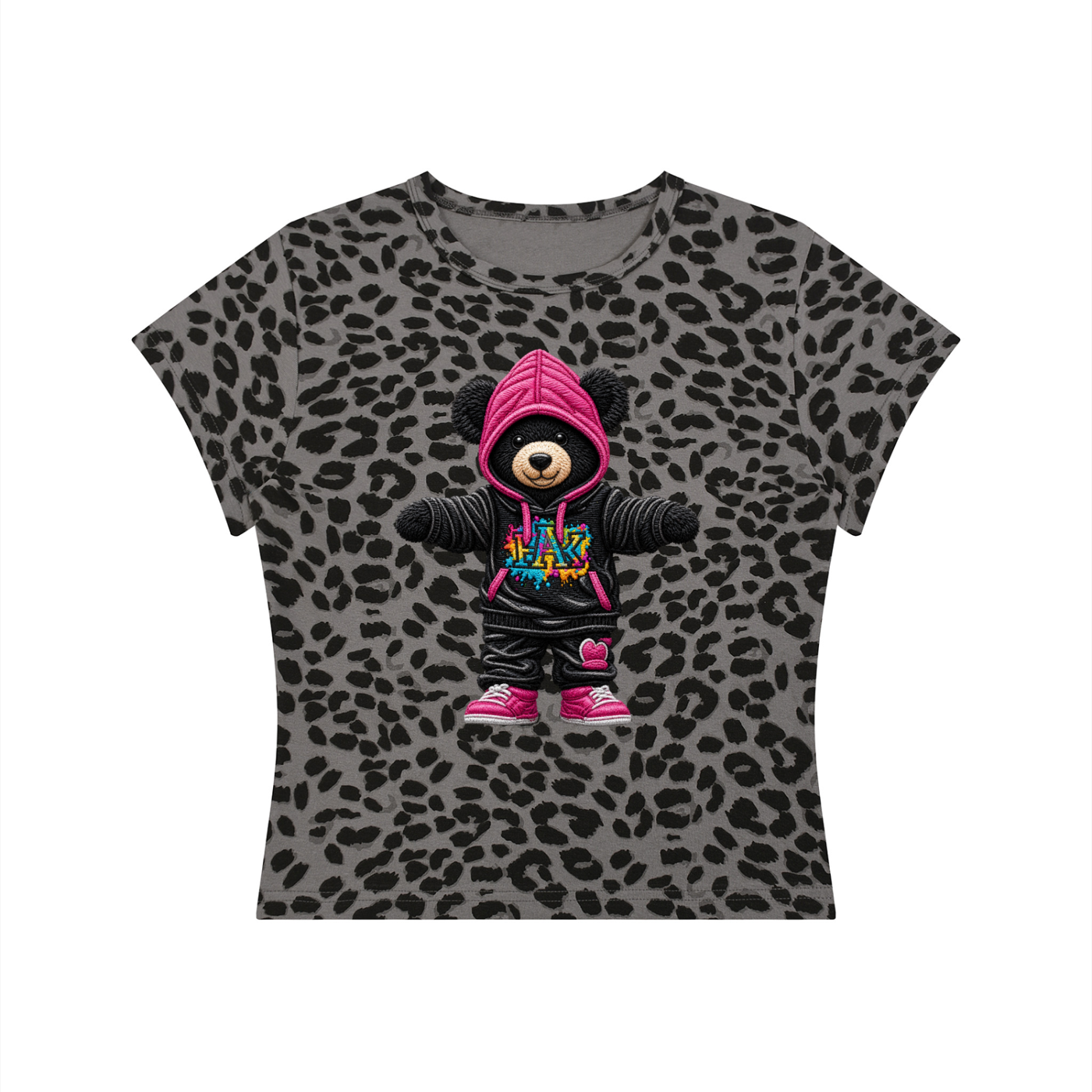 Women’s Leopard Print Crop T-Shirt