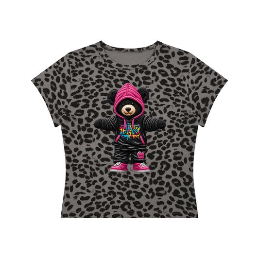 Women’s Leopard Print Crop T-Shirt