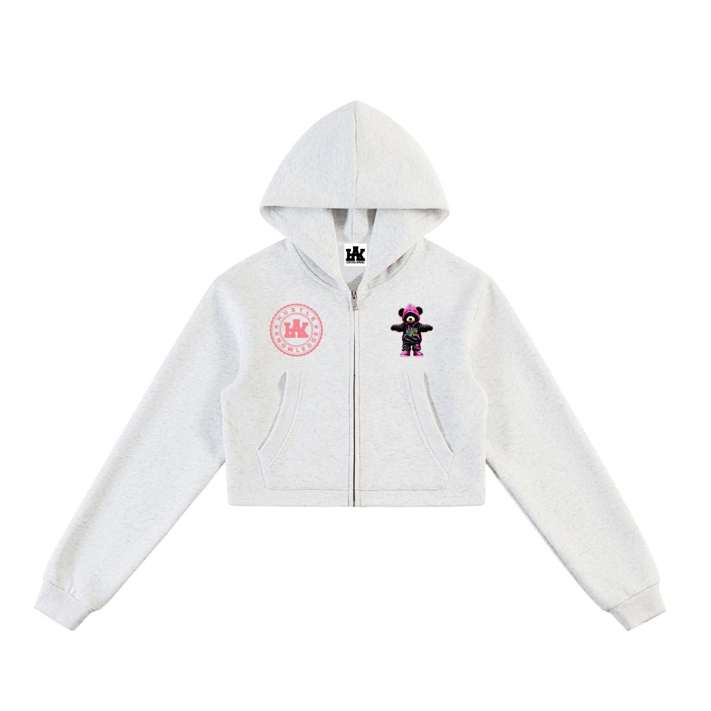 Essential Cropped Zip-Up Hoodie