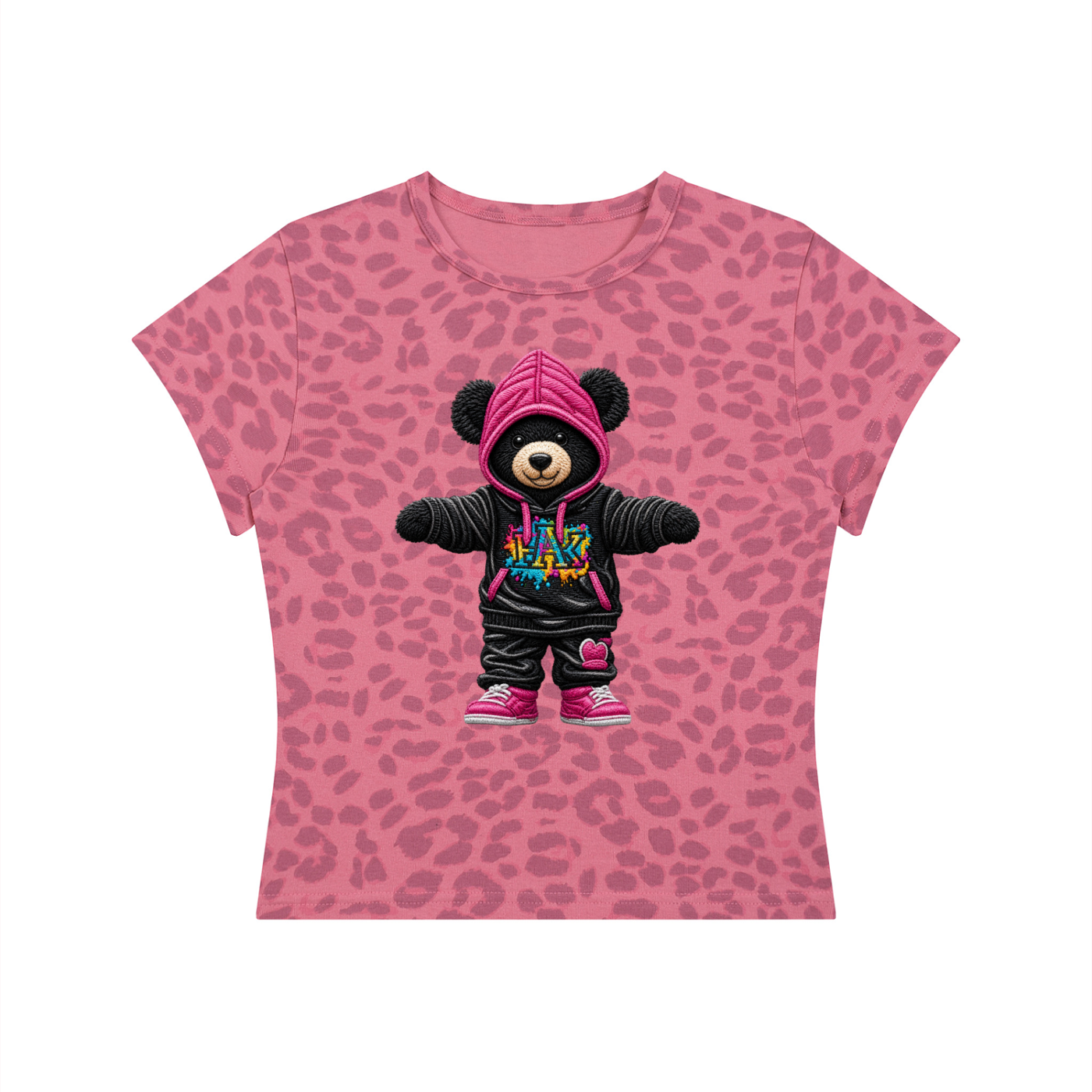 Women’s Leopard Print Crop T-Shirt